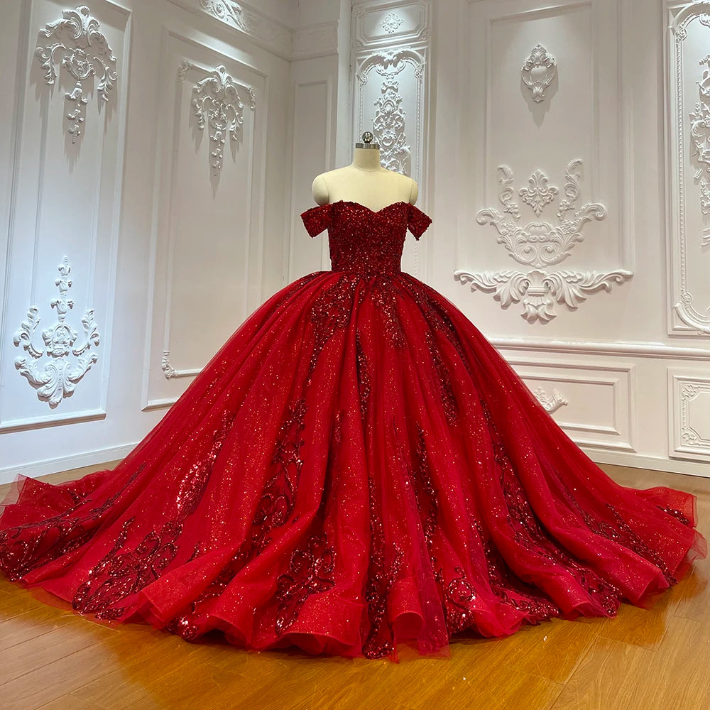 Jancember LSCJ42 Glitter Lace-up Sweetheart Long Tail Evening Dresses for Party