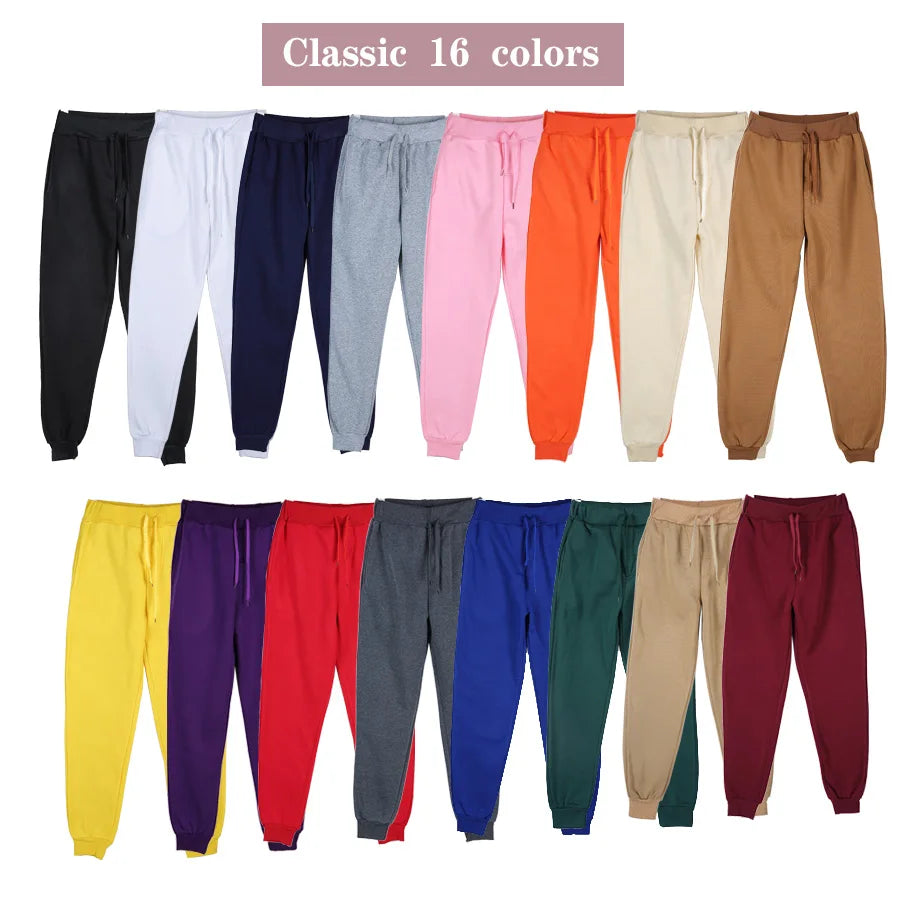 Sweatpants Spring Autumn Cotton Long Pants Jogger Trousers Casual Sports Men's and Women's Fitness Solid Jogging Pants 5 Colors
