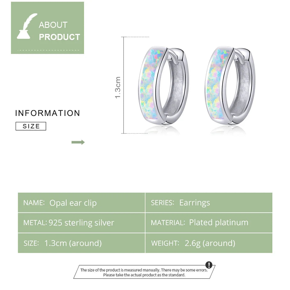 Bamoer 925 Sterling Silver Colorful Minimalist Hoop Earrings for Women Circle Ear Buckles Brincos Fine Jewelry SCE861