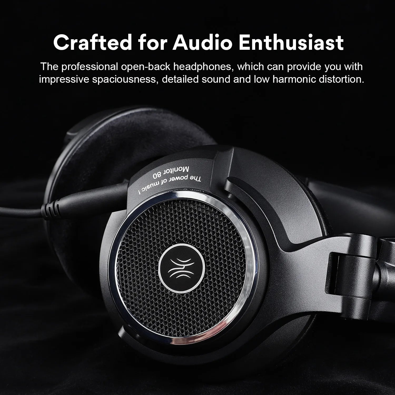 Casques audio Oneodio Monitor 80 Open Back Headphones Wired Over Ear 250Ω Audiophile HiFi Headphones Hi-Res Audio Professional Studio Headset