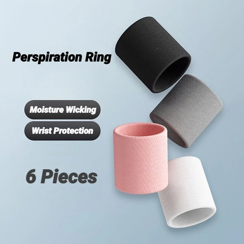 6Pcs Sweat Absorption Sports Wristband Moisture Wicking Wrist Guard For Tennis Basketball Running Sweatbands Bands Absorbent