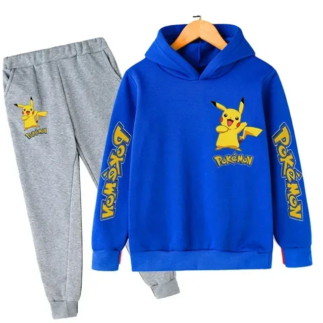 Nouveau Pikachu enfants manches longues tenues vêtements garçons 3-14 ans ensembles pour enfants garçon décontracté Pokemon