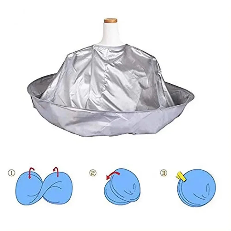Professional Umbrella-Style Hair Cutting Cape - 3D Breathable & Foldable Cloak for Home Haircuts & Hair Dyeing