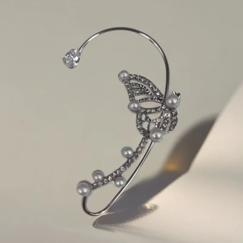 Boucles d’oreilles Newly launched, hot-selling, super shiny butterfly fairy ear clips for non-pierced ears. niche, luxurious and light earrings