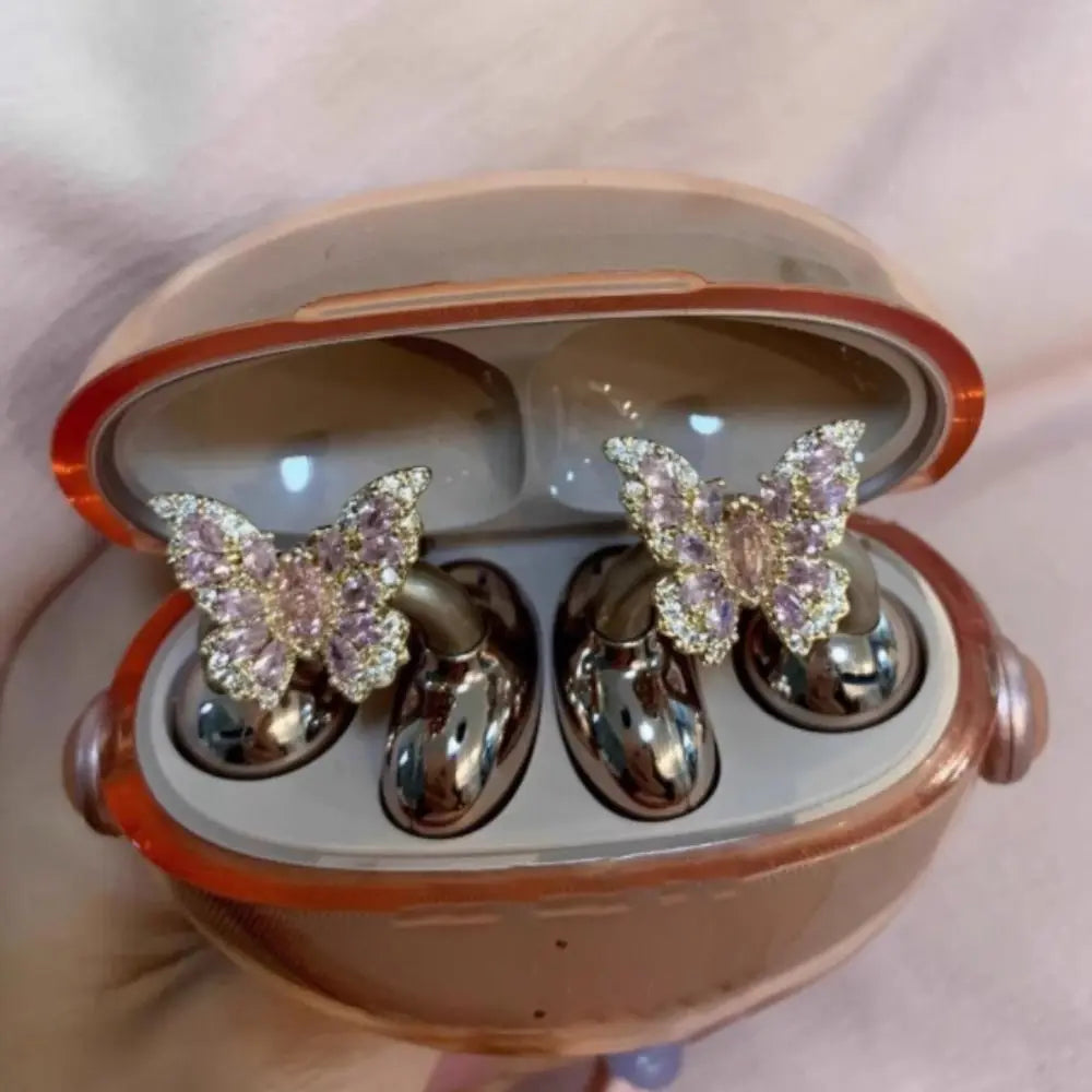 DIY Headphone Diameter Buckle Zircon Rotatable Headphone Decoration Clip Easy to Install Removeable Earbud Accessories