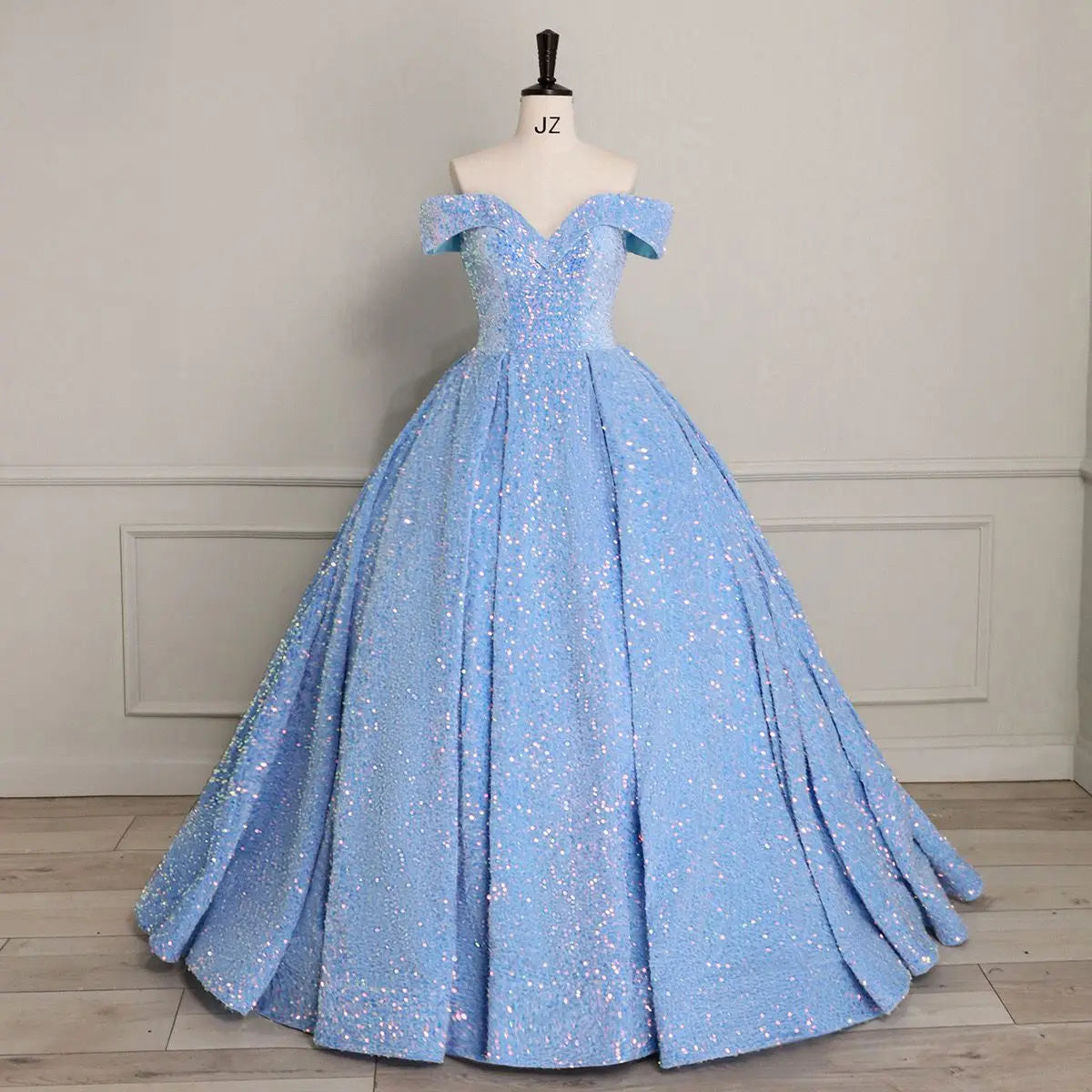 Bomaris Off-Shoulder Ball Gown Quinceanera Dresses Vestidos De 15 Anos Sparkly Sequined Princess Birthday Party Gowns Customized