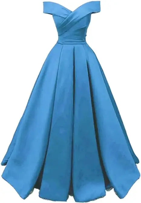 Vintage Off The Shoulder Evening Dresses Long Satin Prom Dress Elegant Women Formal Gowns Wedding Dress Party Dress Customized