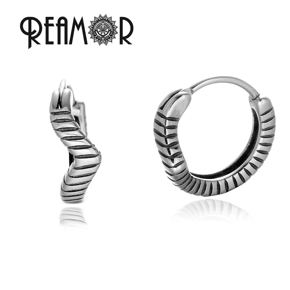 Boucles d’oreilles REAMOR 1 Pair Fashion Round Ball Hoop Earrings Punk Style Cross Piercing Earrings For Women Men Ethnic Simple Ear Jewelry Gift