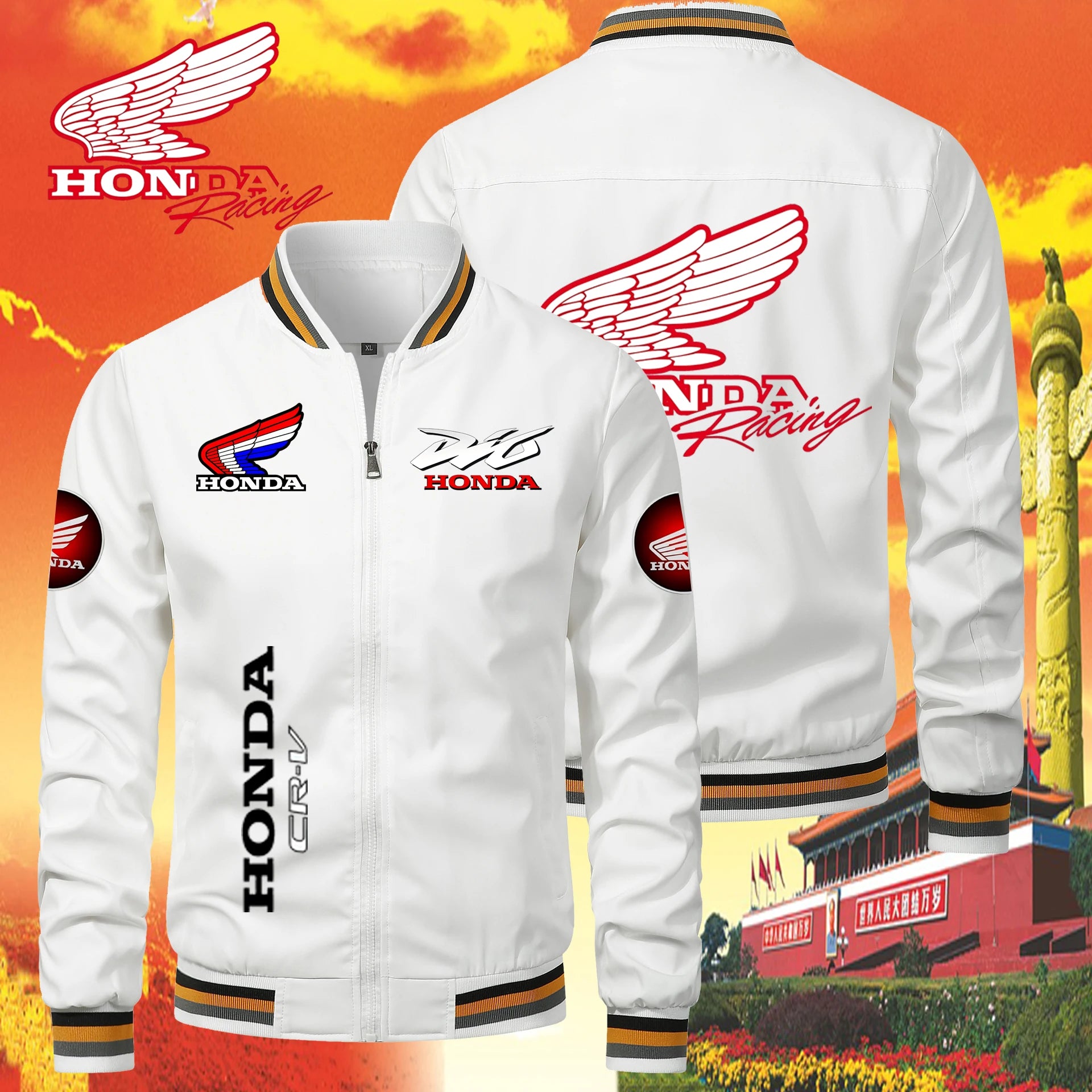 Veste de moto Honda pour hommes, veste de motard avec Logo Honda Red Wing et HRC, coupe-vent, vêtements de sport pour équipe de