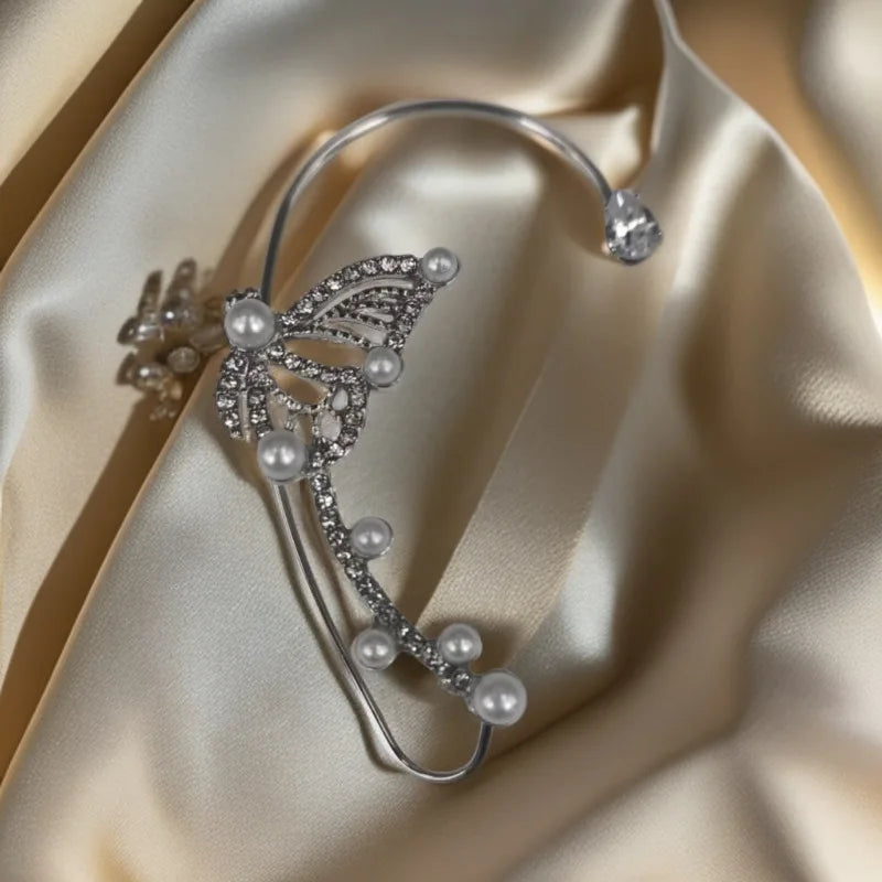 Boucles d’oreilles Newly launched, hot-selling, super shiny butterfly fairy ear clips for non-pierced ears. niche, luxurious and light earrings