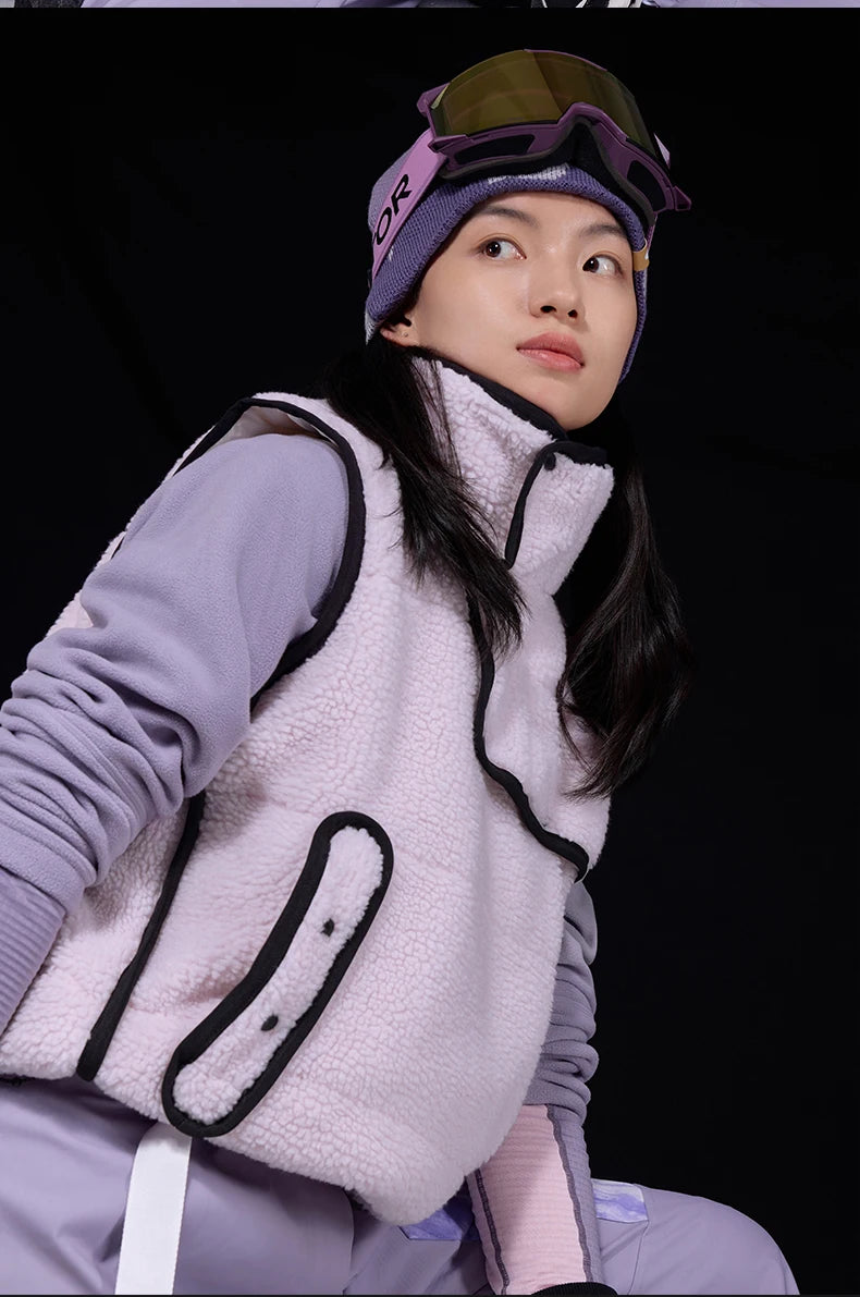 VECTOR Lamb Wool and Cotton Vest Skin Friendly Heat Gathering Lightweight and Temperature Locking Indoor and Outdoor Skiing