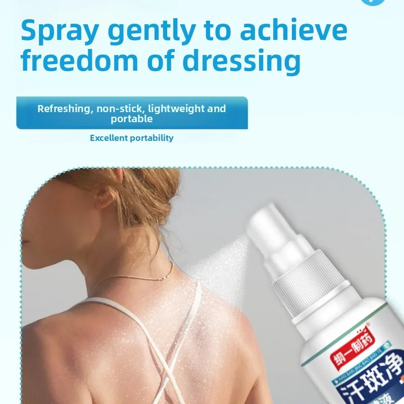 Sweat Stain Remover Spray - Odor Neutralizing Body Mist for Freshness & White Mark Prevention Skin Brightening Formula