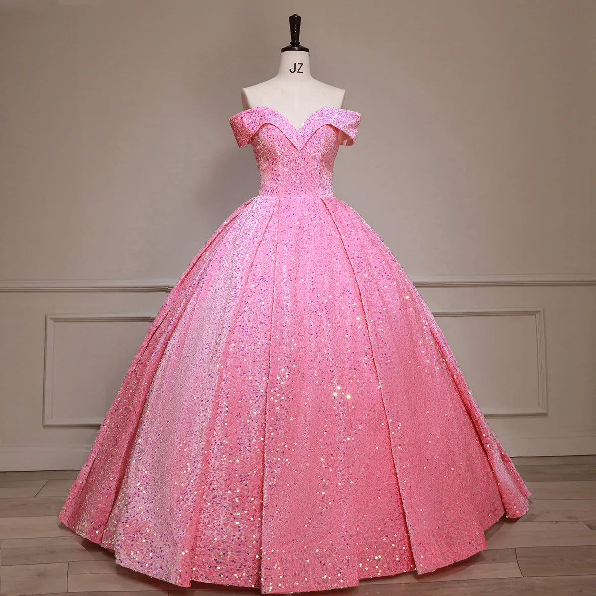 Bomaris Off-Shoulder Ball Gown Quinceanera Dresses Vestidos De 15 Anos Sparkly Sequined Princess Birthday Party Gowns Customized
