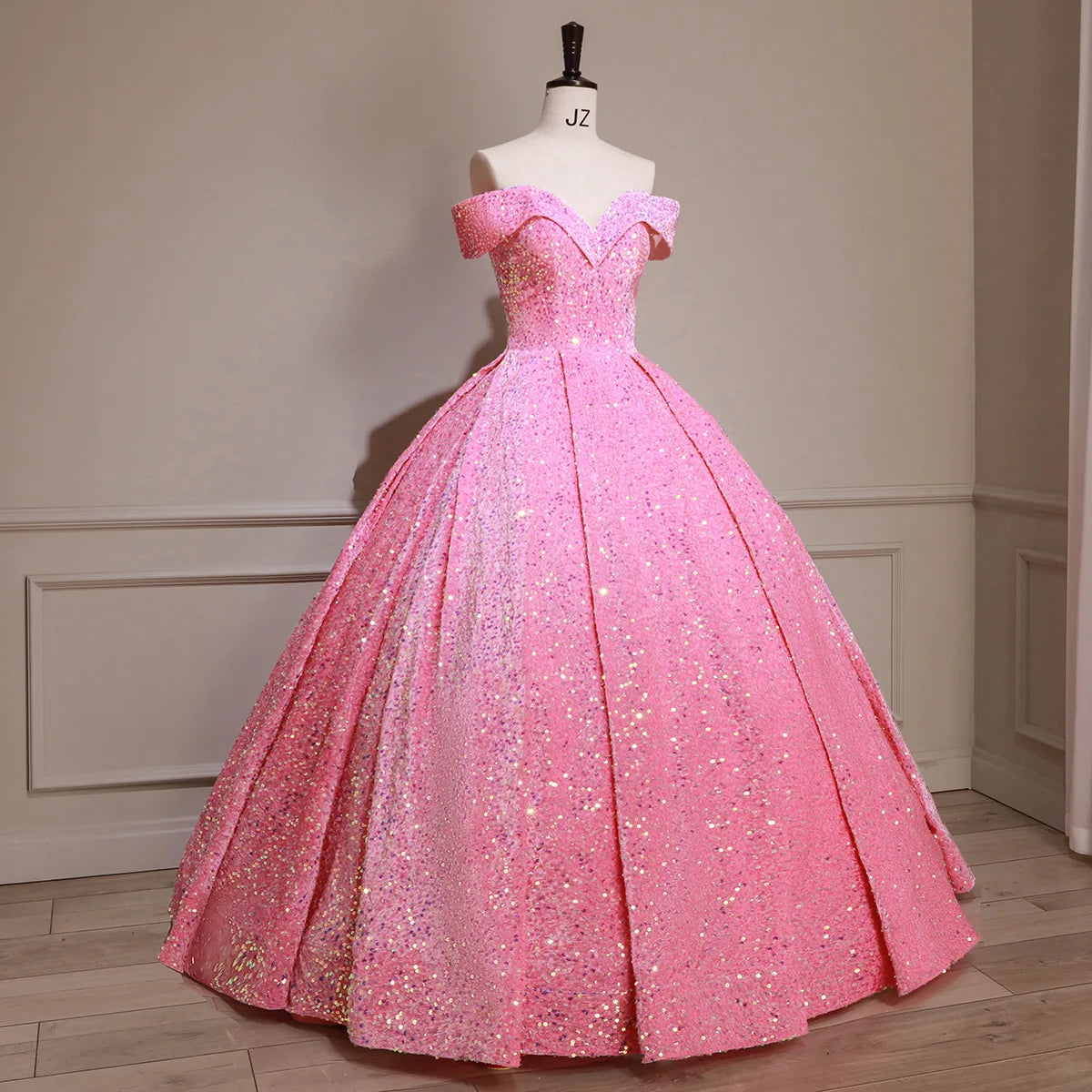 Bomaris Off-Shoulder Ball Gown Quinceanera Dresses Vestidos De 15 Anos Sparkly Sequined Princess Birthday Party Gowns Customized