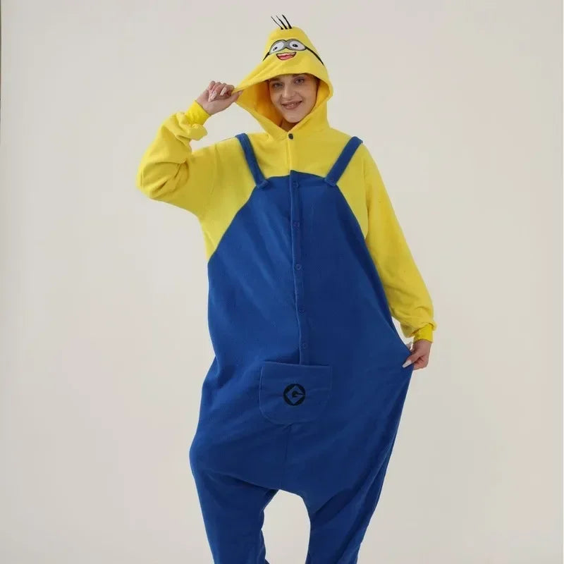 Halloween Pyjama Anime Mespicable Me Minions Smile pour adultes, combinaison de dessin animé, vêtements de nuit Onesie
