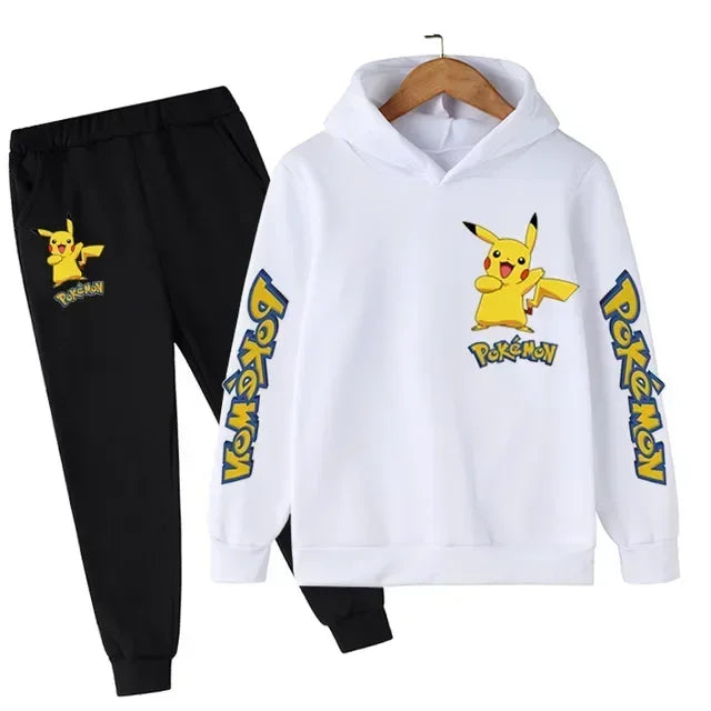 Nouveau Pikachu enfants manches longues tenues vêtements garçons 3-14 ans ensembles pour enfants garçon décontracté Pokemon