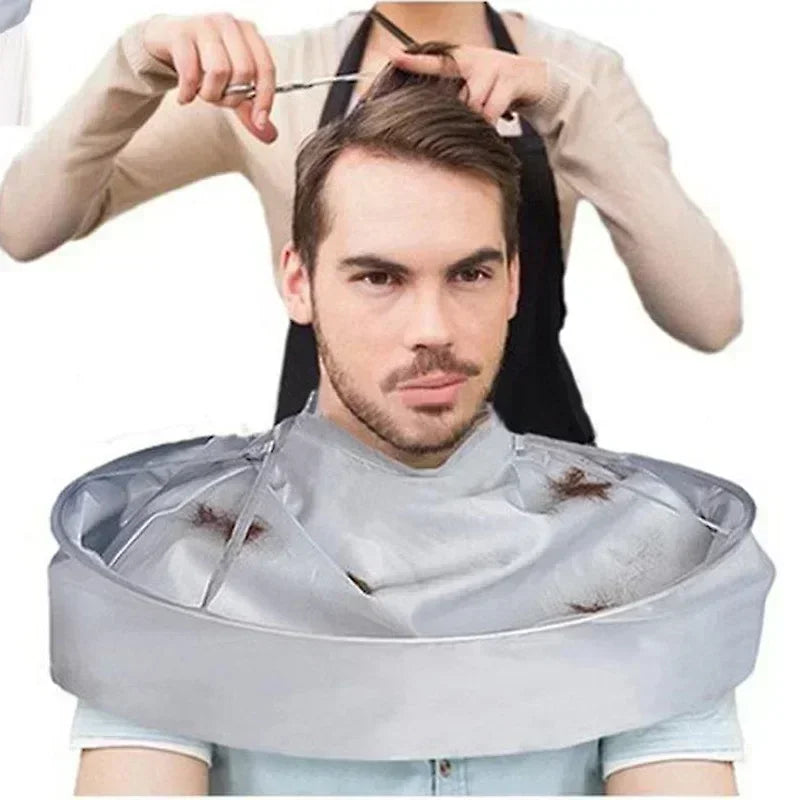 Professional Umbrella-Style Hair Cutting Cape - 3D Breathable & Foldable Cloak for Home Haircuts & Hair Dyeing