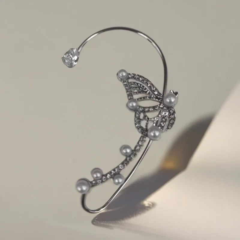 Boucles d’oreilles Newly launched, hot-selling, super shiny butterfly fairy ear clips for non-pierced ears. niche, luxurious and light earrings