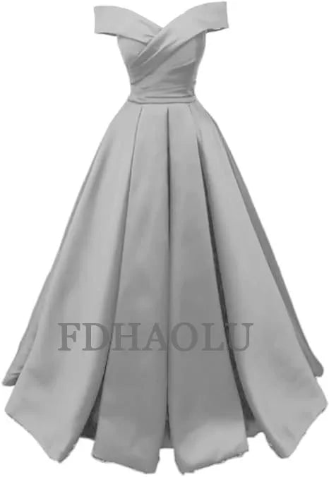 Vintage Off The Shoulder Evening Dresses Long Satin Prom Dress Elegant Women Formal Gowns Wedding Dress Party Dress Customized
