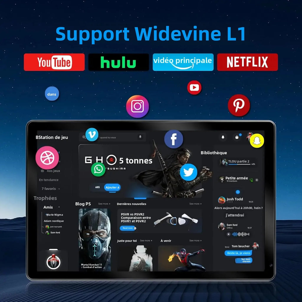 10 Inch Tablet Android 15 A523 8 Core Tablets 24GB+128GB 1TB Expansion WiFi 6 5MP+8MP Stylus Keyboard Mouse Headphone PC PAD Set