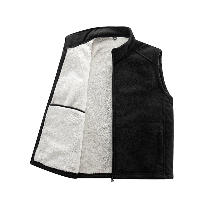 Velvet Quilted Polar Vest Coat Men Autumn Winter Cold Proof Sleeveless Jacket Warm Thickened Waistcoat Men's Cotton-padded Vests