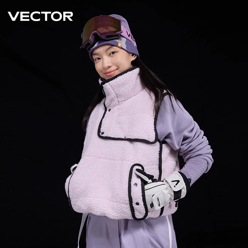 VECTOR Lamb Wool and Cotton Vest Skin Friendly Heat Gathering Lightweight and Temperature Locking Indoor and Outdoor Skiing