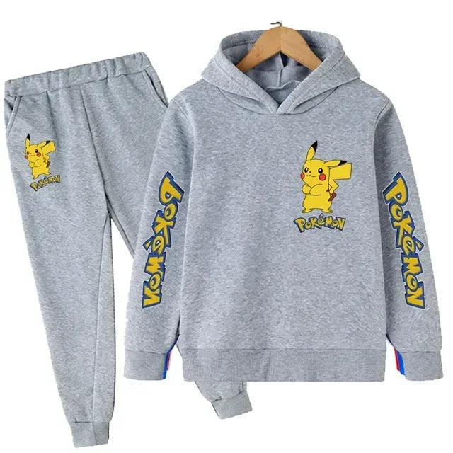 Nouveau Pikachu enfants manches longues tenues vêtements garçons 3-14 ans ensembles pour enfants garçon décontracté Pokemon