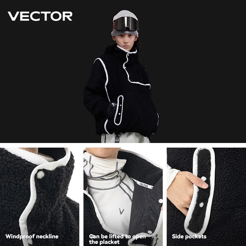 VECTOR Lamb Wool and Cotton Vest Skin Friendly Heat Gathering Lightweight and Temperature Locking Indoor and Outdoor Skiing