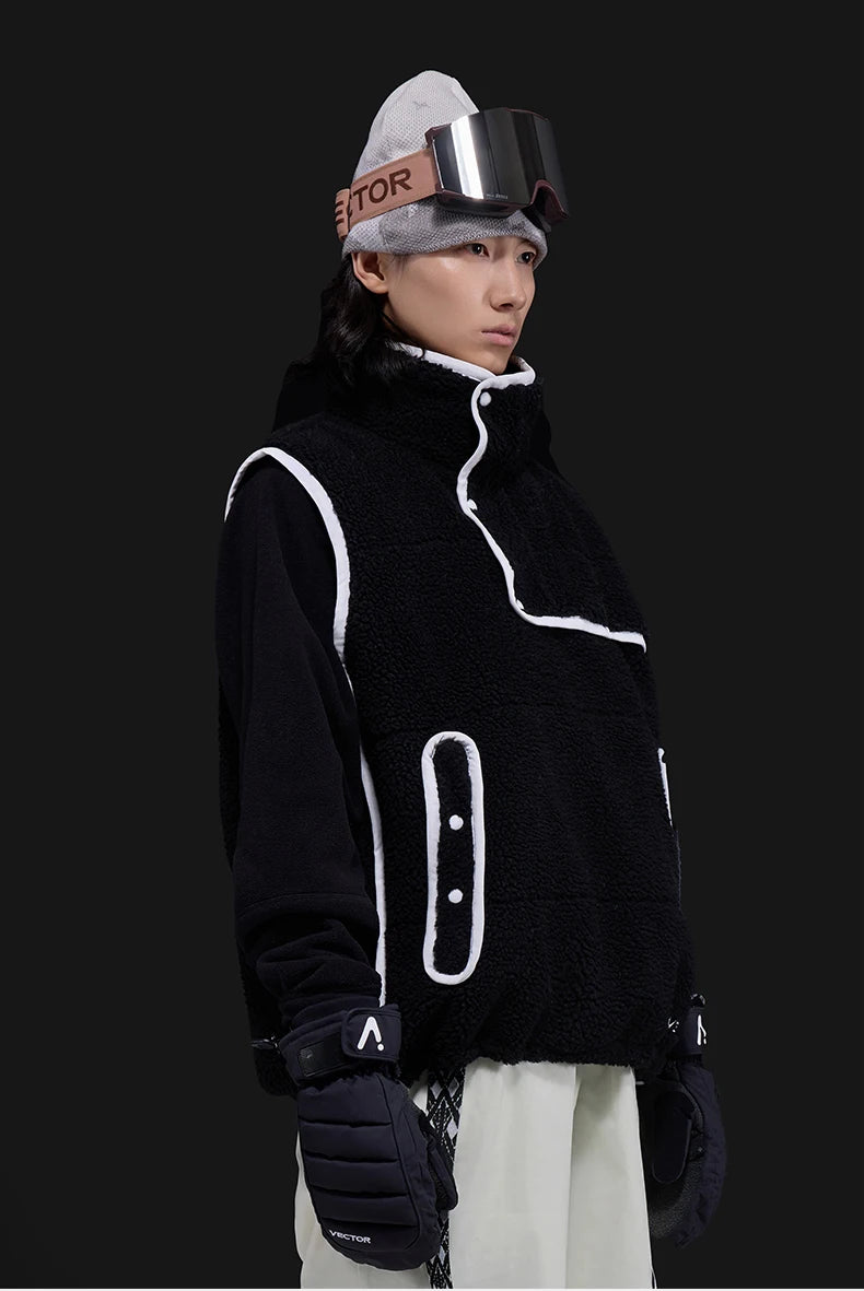 VECTOR Lamb Wool and Cotton Vest Skin Friendly Heat Gathering Lightweight and Temperature Locking Indoor and Outdoor Skiing