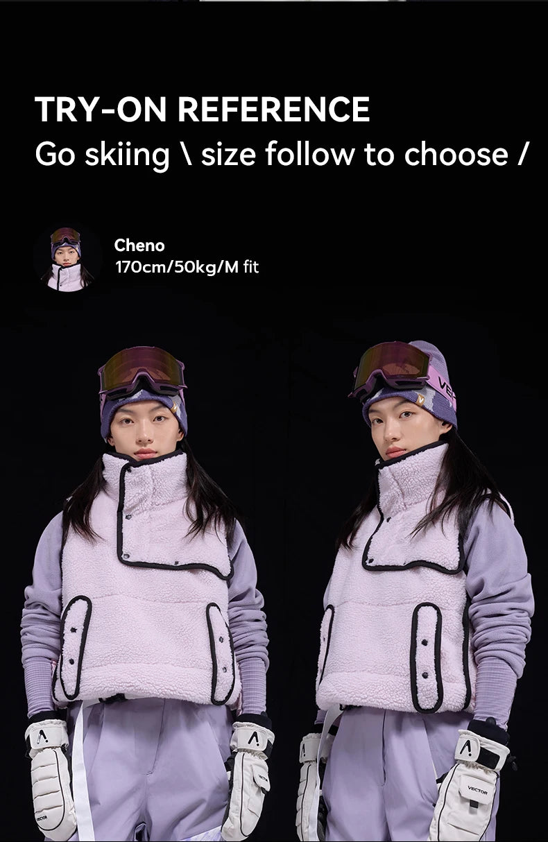 VECTOR Lamb Wool and Cotton Vest Skin Friendly Heat Gathering Lightweight and Temperature Locking Indoor and Outdoor Skiing