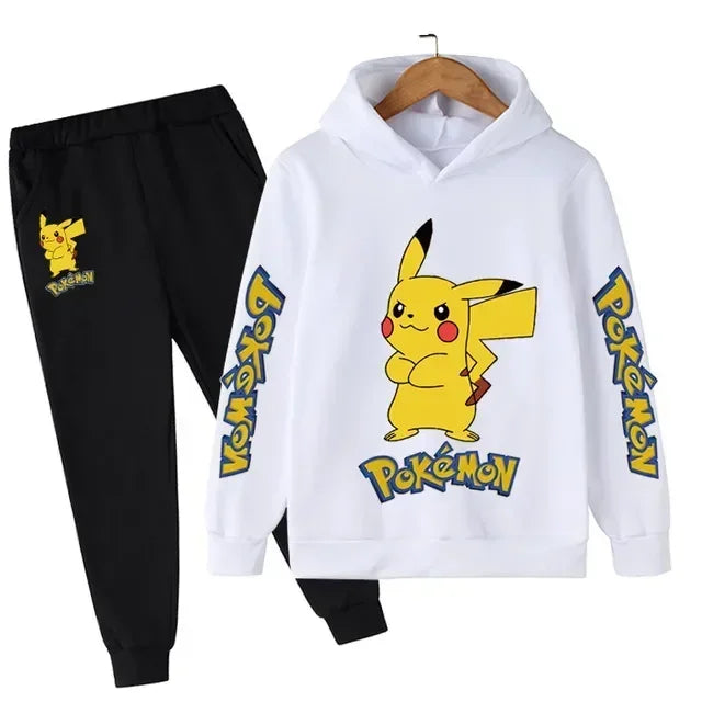 Nouveau Pikachu enfants manches longues tenues vêtements garçons 3-14 ans ensembles pour enfants garçon décontracté Pokemon