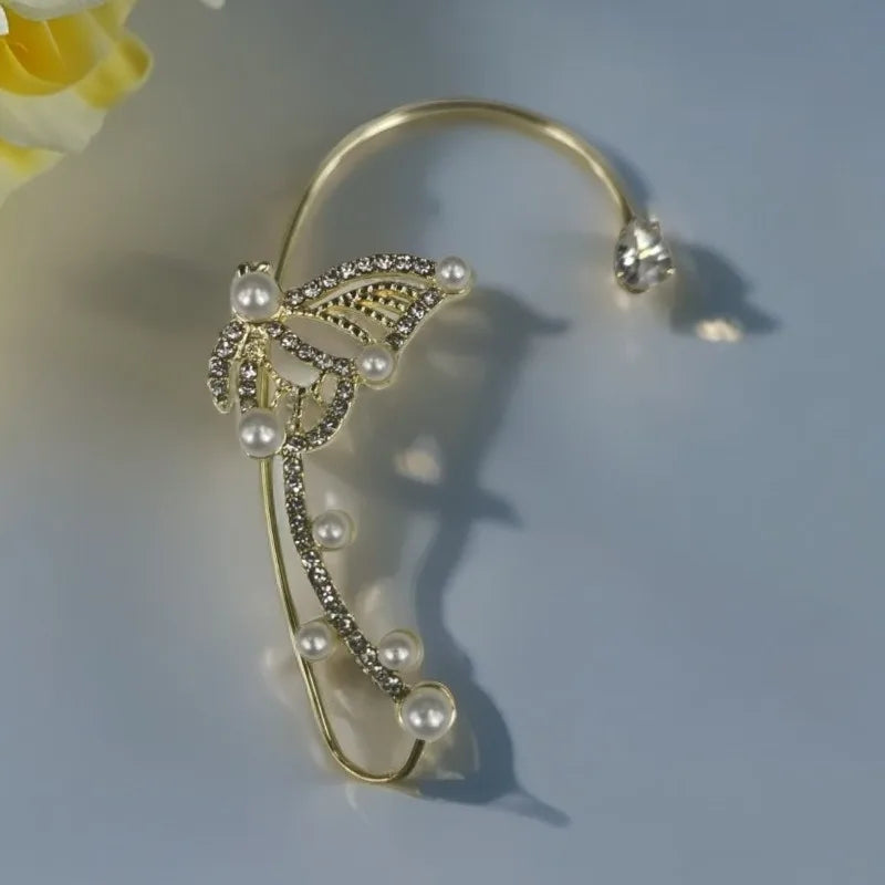 Boucles d’oreilles Newly launched, hot-selling, super shiny butterfly fairy ear clips for non-pierced ears. niche, luxurious and light earrings