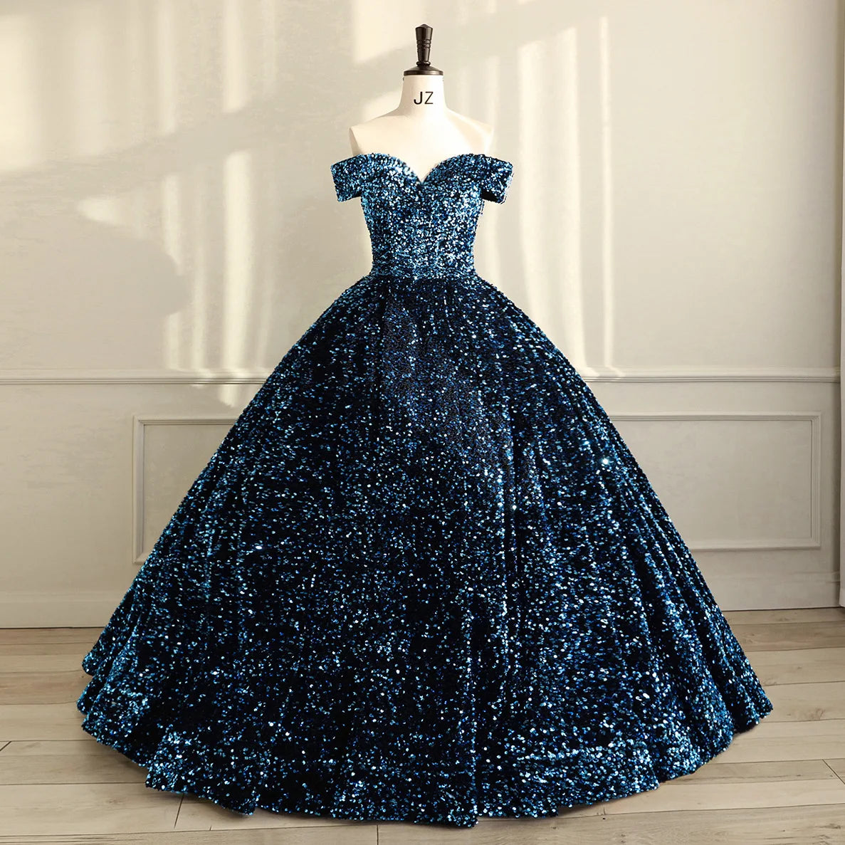 Bomaris Off-Shoulder Ball Gown Quinceanera Dresses Vestidos De 15 Anos Sparkly Sequined Princess Birthday Party Gowns Customized