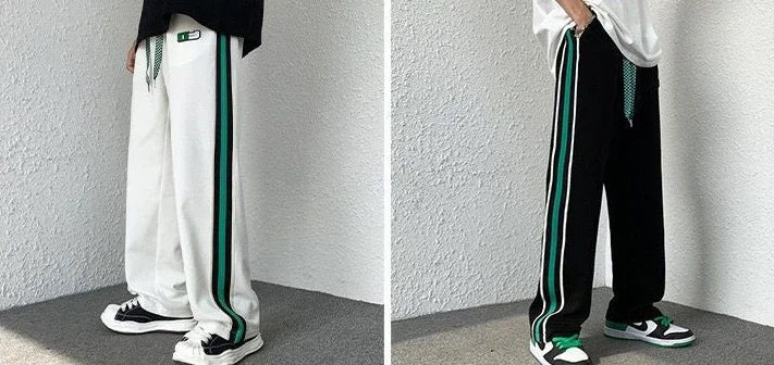 Male Sweat Pants Track Sport Trousers Straight Sweatpants for Men Athletic Stripe Wide Leg Black Stylish Casual New Items in Y2k