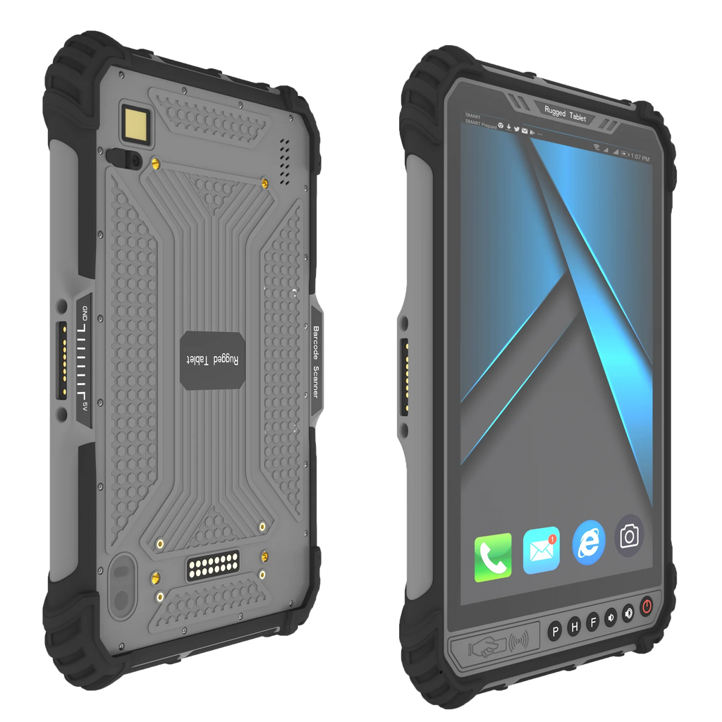 Rugged 8-Inch Android Tablet Waterproof Dustproof Drop-Resistant Handheld Industrial 4G LTE with 2D Scanner Portable Tablet