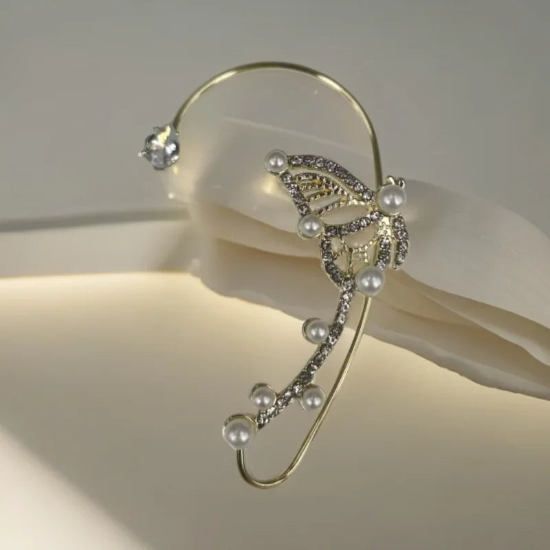 Boucles d’oreilles Newly launched, hot-selling, super shiny butterfly fairy ear clips for non-pierced ears. niche, luxurious and light earrings