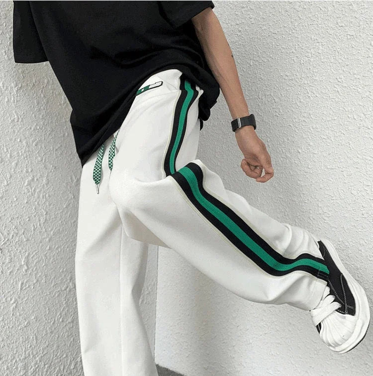 Male Sweat Pants Track Sport Trousers Straight Sweatpants for Men Athletic Stripe Wide Leg Black Stylish Casual New Items in Y2k