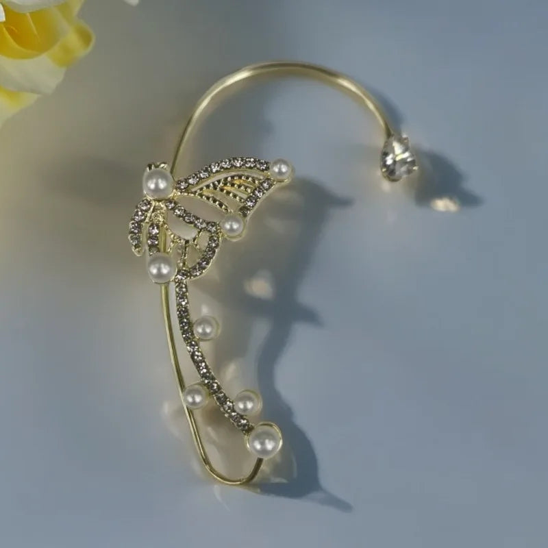 Boucles d’oreilles Newly launched, hot-selling, super shiny butterfly fairy ear clips for non-pierced ears. niche, luxurious and light earrings