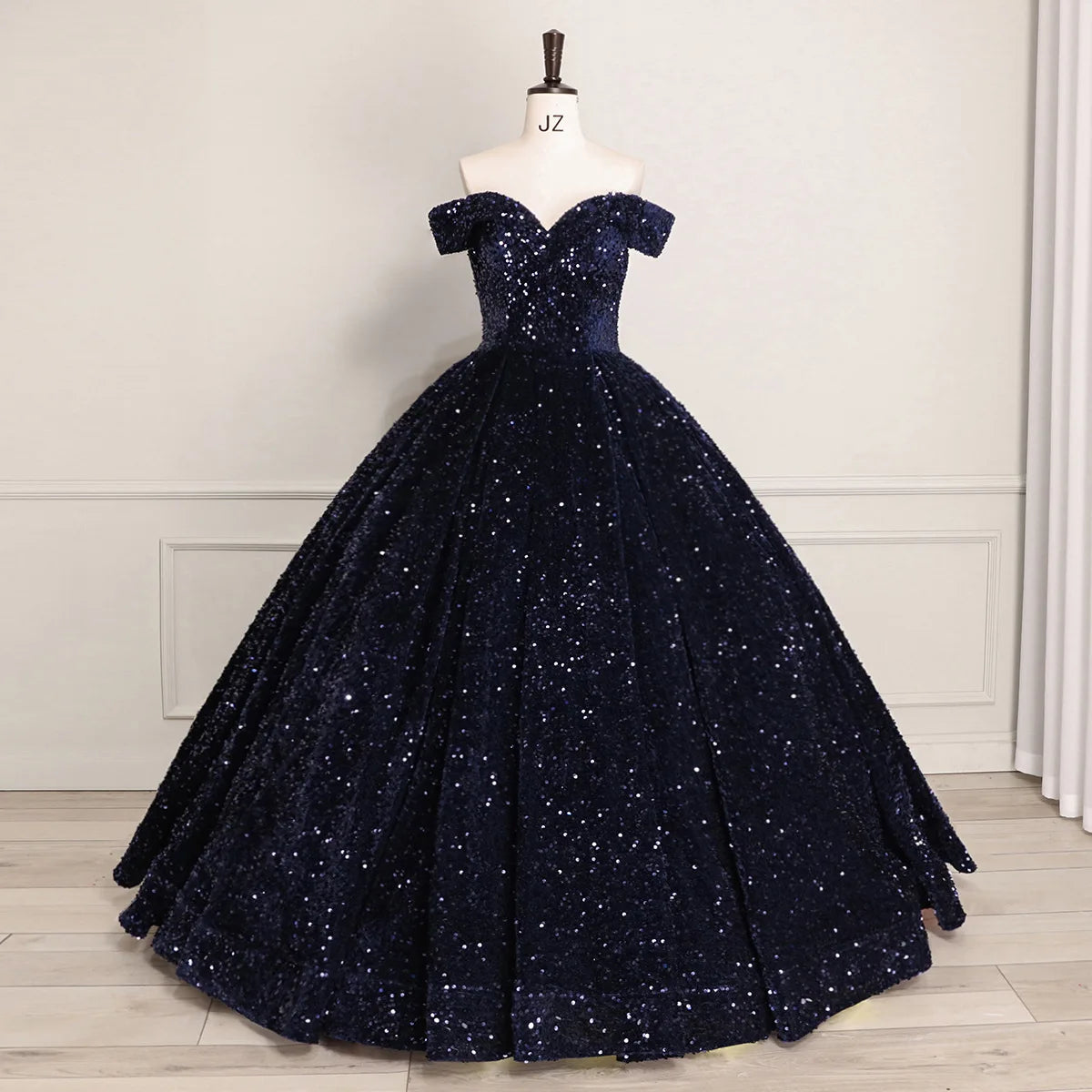 Bomaris Off-Shoulder Ball Gown Quinceanera Dresses Vestidos De 15 Anos Sparkly Sequined Princess Birthday Party Gowns Customized