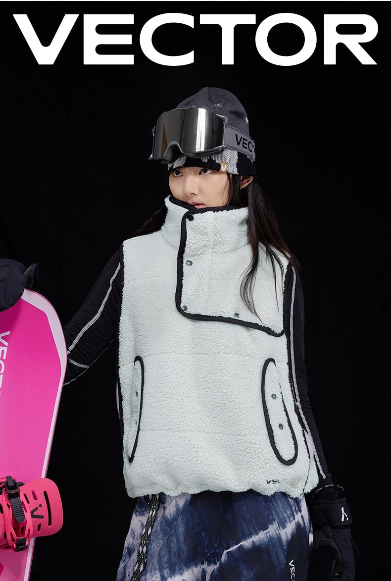 VECTOR Lamb Wool and Cotton Vest Skin Friendly Heat Gathering Lightweight and Temperature Locking Indoor and Outdoor Skiing