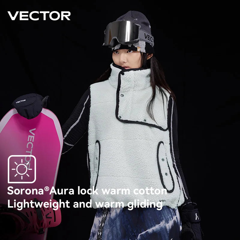 VECTOR Lamb Wool and Cotton Vest Skin Friendly Heat Gathering Lightweight and Temperature Locking Indoor and Outdoor Skiing