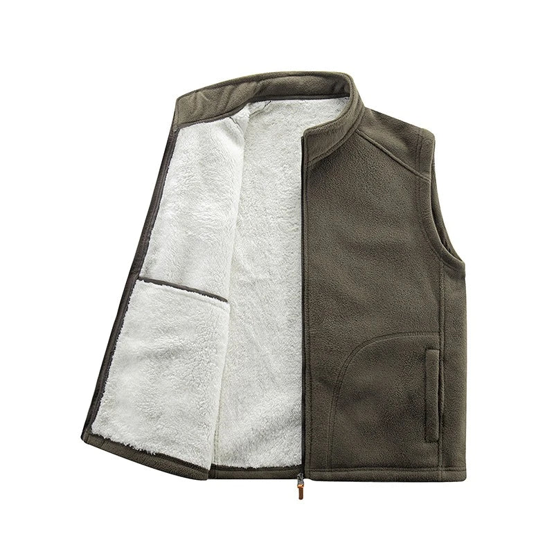 Velvet Quilted Polar Vest Coat Men Autumn Winter Cold Proof Sleeveless Jacket Warm Thickened Waistcoat Men's Cotton-padded Vests
