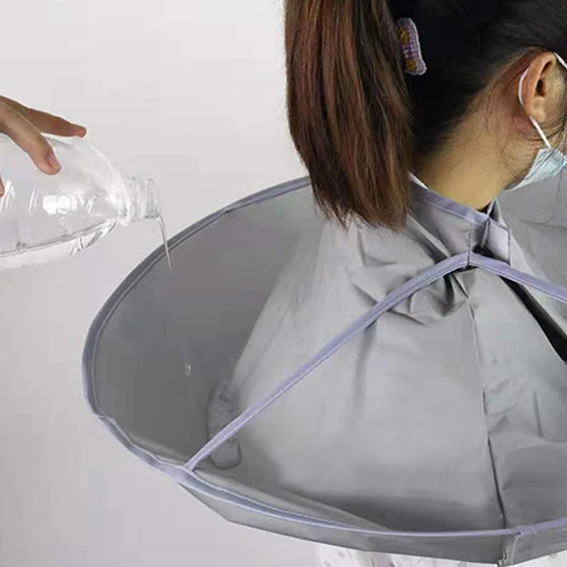 Professional Umbrella-Style Hair Cutting Cape - 3D Breathable & Foldable Cloak for Home Haircuts & Hair Dyeing
