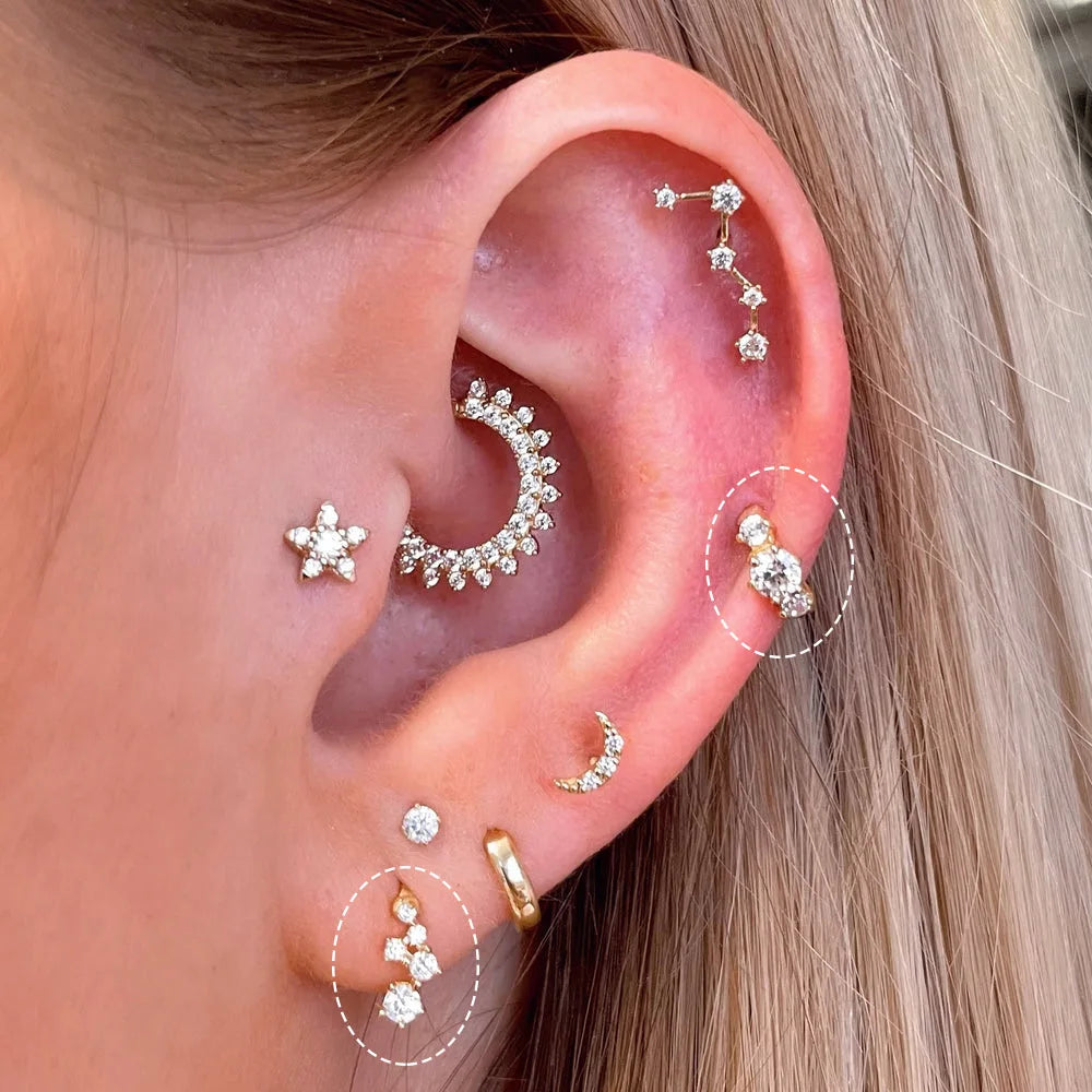 Boucles d’oreilles Ear Cartilage Tragus Helix Piercing Hoop Buckle Earring for Women 1PC Stacking Ear Bone Snug Rook Daith Lobe Fashion INS Jewelry