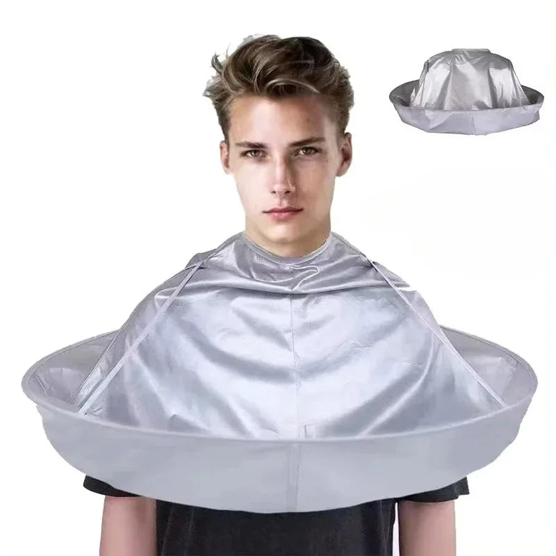 Professional Umbrella-Style Hair Cutting Cape - 3D Breathable & Foldable Cloak for Home Haircuts & Hair Dyeing