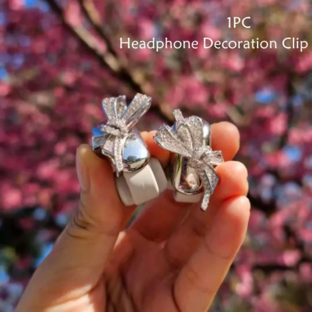 DIY Headphone Diameter Buckle Zircon Rotatable Headphone Decoration Clip Easy to Install Removeable Earbud Accessories