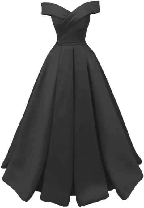 Vintage Off The Shoulder Evening Dresses Long Satin Prom Dress Elegant Women Formal Gowns Wedding Dress Party Dress Customized