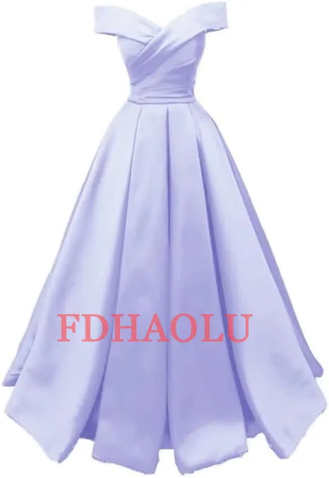 Vintage Off The Shoulder Evening Dresses Long Satin Prom Dress Elegant Women Formal Gowns Wedding Dress Party Dress Customized