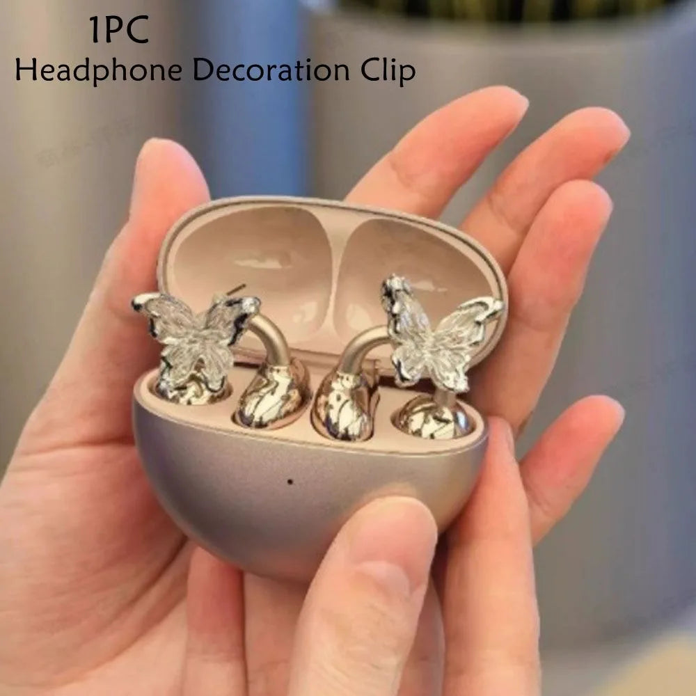 DIY Headphone Diameter Buckle Zircon Rotatable Headphone Decoration Clip Easy to Install Removeable Earbud Accessories