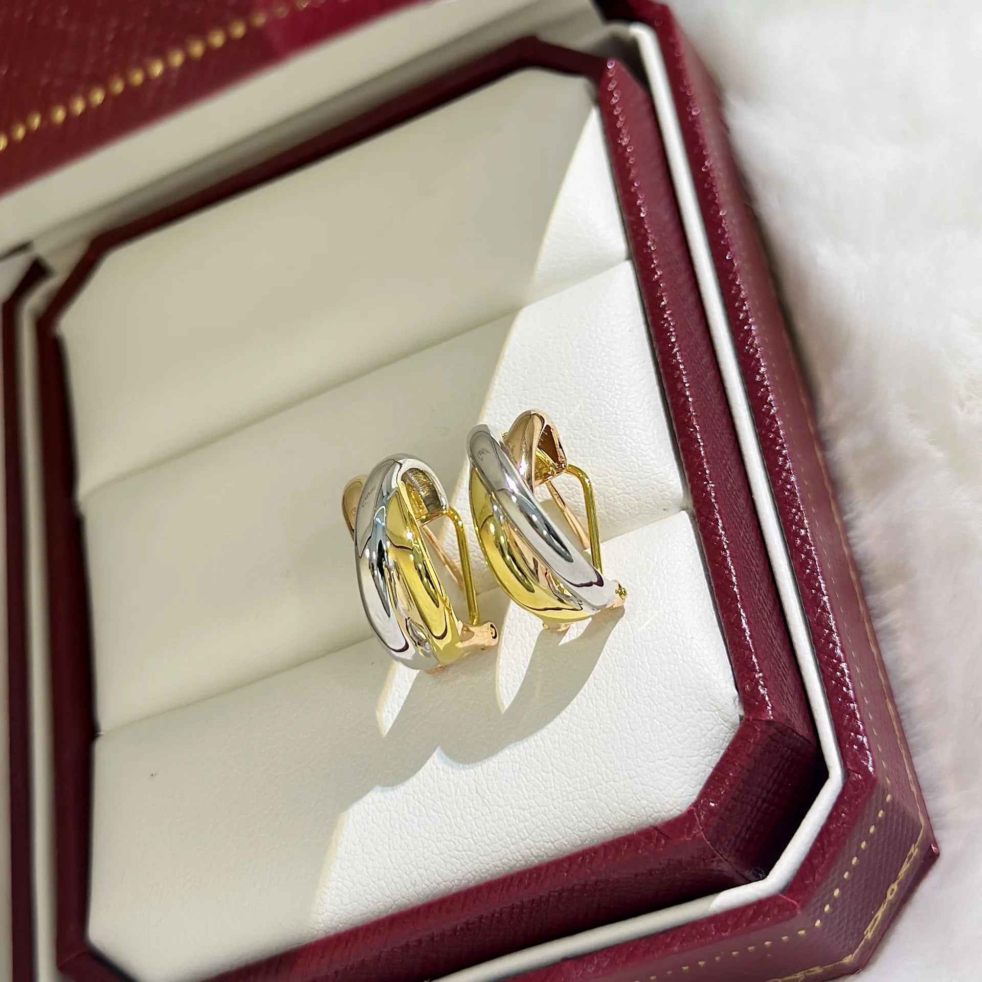 Boucles d’oreilles Luxury Designer 925 Silver Tri-rings Cross Circle Ear Buckle Hoops For Women Rose Gold Full Zircons C Shape Men Earring Jewelry